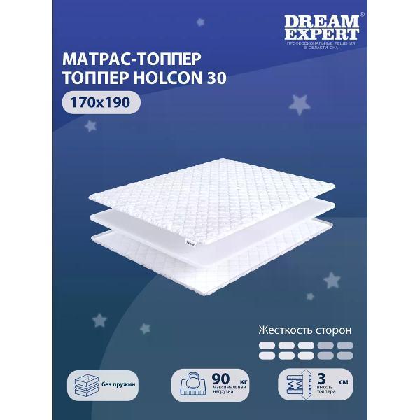 Матрас-топпер DreamExpert 170х190 см Holcon 30 (высота 3 см, холлофайбер, средней жесткости)