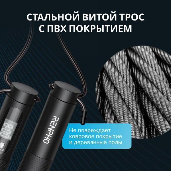 Тренажер-попрыгунчик RENPHO Smart Jump Rope 2 R-Q008 с 2 сменными насадками