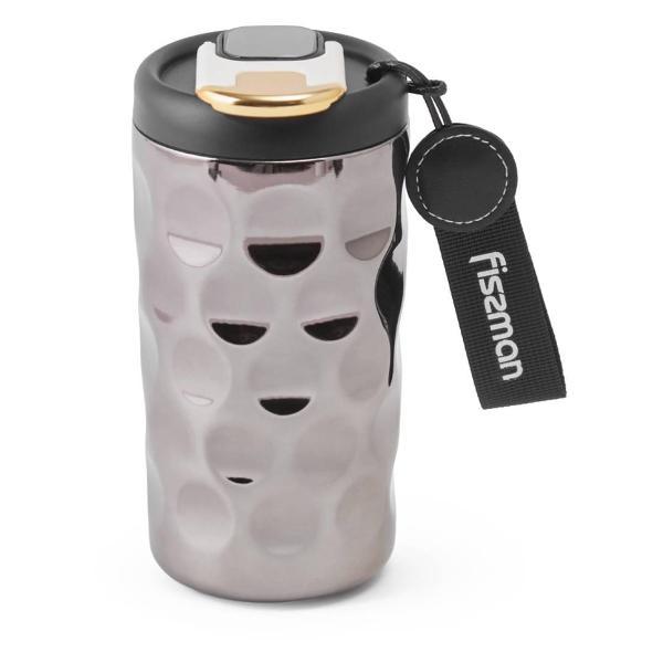 Термокружка FISSMAN 410 мл с термодатчиком темно-серая