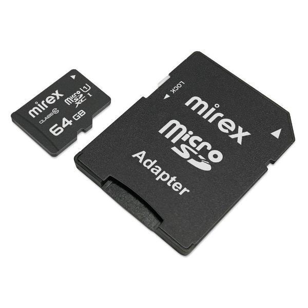 Карта памяти SD Micro MIREX microSDХC 64GB (UHS-I, U1, class 10)