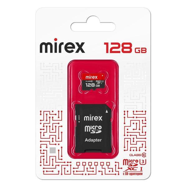 Карта памяти SD Micro MIREX microSDХC 128GB (UHS-I, U3, class 10)