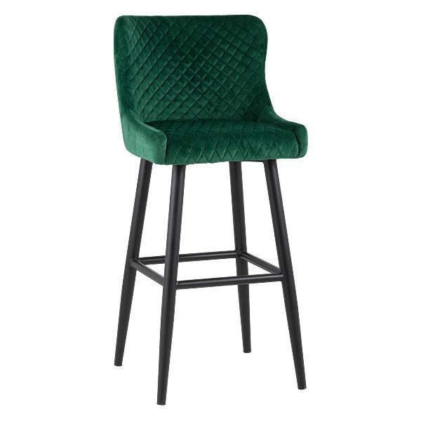 Стул обеденный Stool Group барный со спинкой Ститч, вельвет изумрудный (комп
