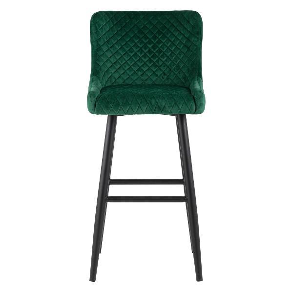 Стул обеденный Stool Group барный со спинкой Ститч, вельвет изумрудный (комп