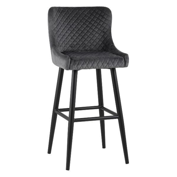 Стул обеденный Stool Group барный со спинкой Ститч, вельвет серый (комплект