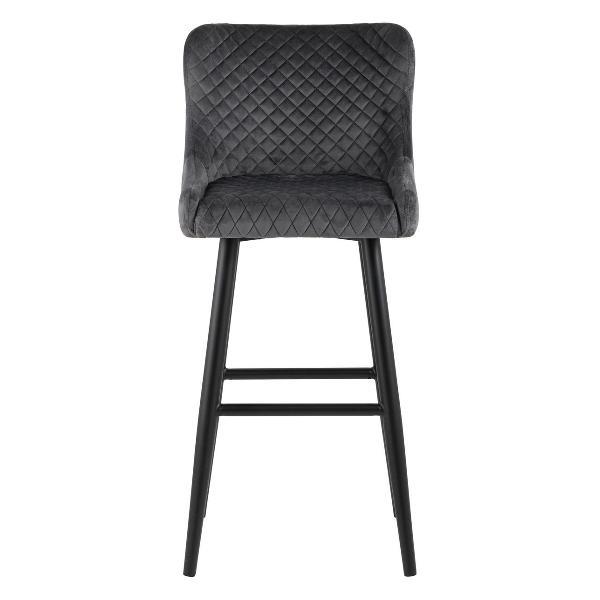 Стул обеденный Stool Group барный со спинкой Ститч, вельвет серый (комплект