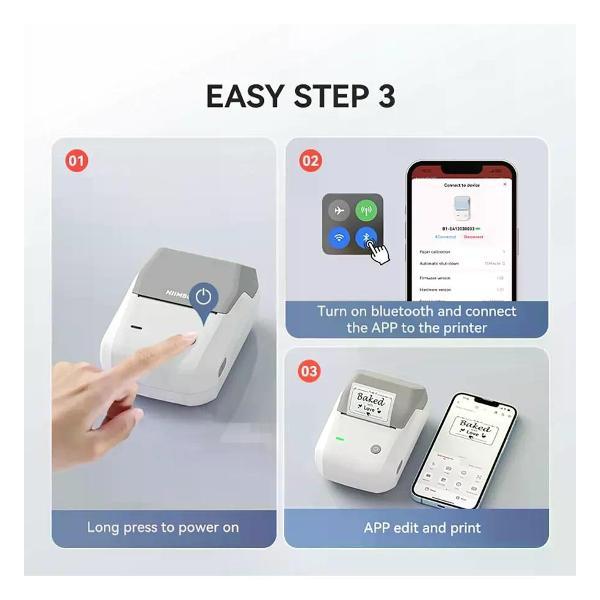 Принтер для печати наклеек NIIMBOT B1 серый