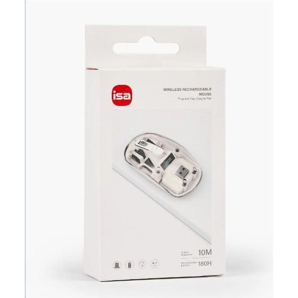 Компьютерная мышь беспроводная ISA Бежевая прозрачная