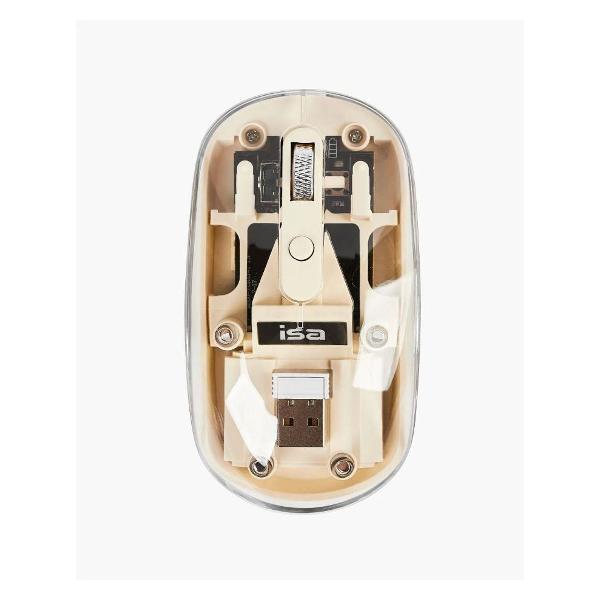 Компьютерная мышь беспроводная ISA Бежевая прозрачная