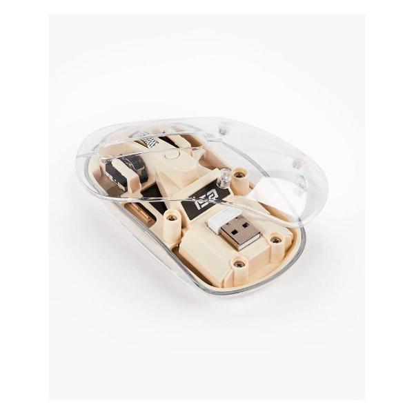Компьютерная мышь беспроводная ISA Бежевая прозрачная