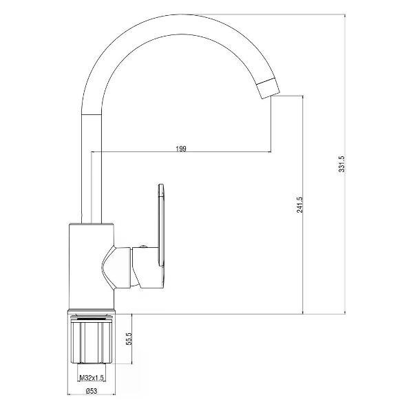 Смеситель VODA VODA "Waterfall" R-излив WF519R