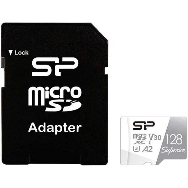 Флэш-диск USB Silicon Power Superior microSDXC 128Gb Class10 SP128GBSTXDA2V20SP + Adapter SD