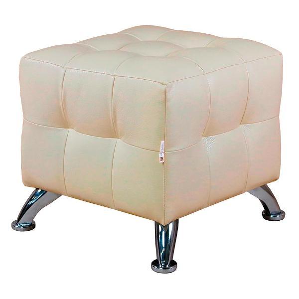 Пуф Шарм-Дизайн Квадро мини Хром экокожа бежевый