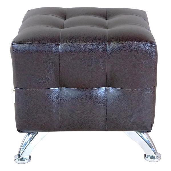 Пуф Шарм-Дизайн Квадро мини Хром экокожа коричневый