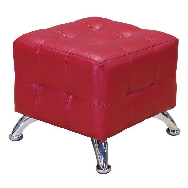 Пуф Шарм-Дизайн Квадро мини Хром экокожа красный