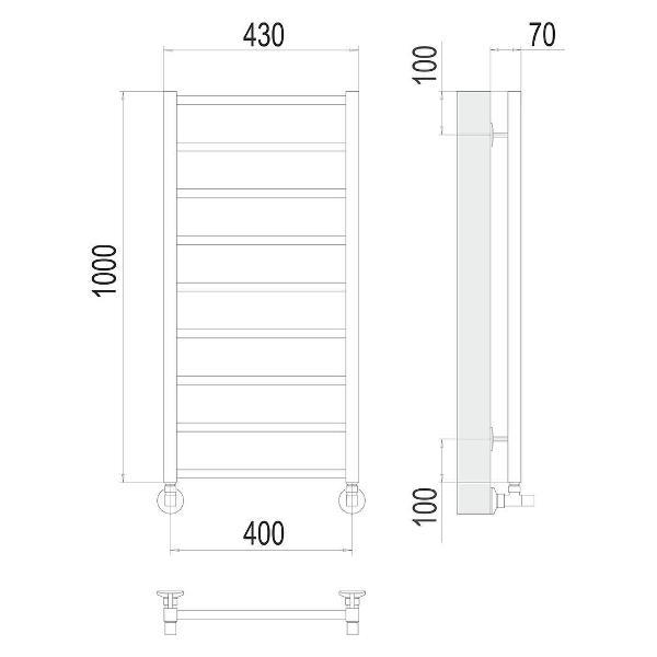 Полотенцесушитель Terminus водяной Контур П9 40х100