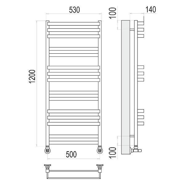 Полотенцесушитель Terminus водяной Линц П15 50х120