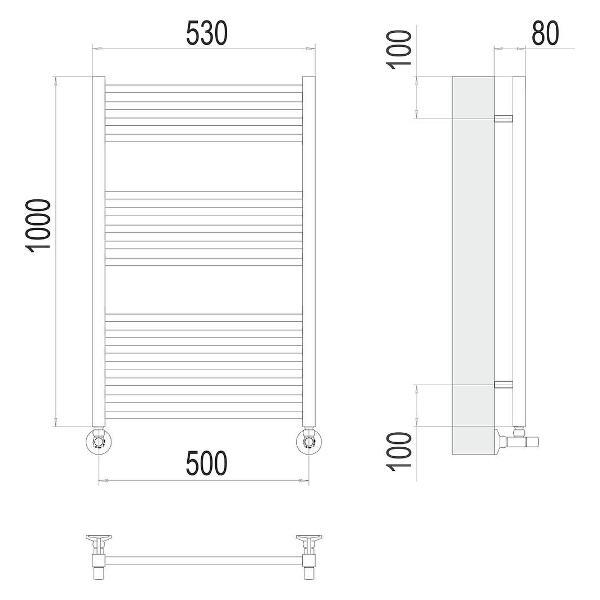 Полотенцесушитель Terminus водяной Сицилия П16 50х100