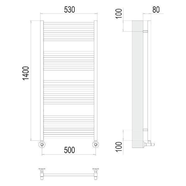 Полотенцесушитель Terminus водяной Сицилия П22 50х140