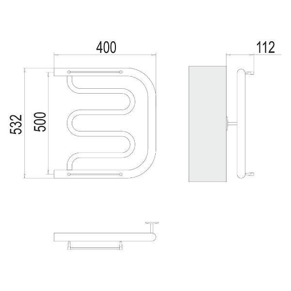Полотенцесушитель Terminus водяной Фокстрот 50х40
