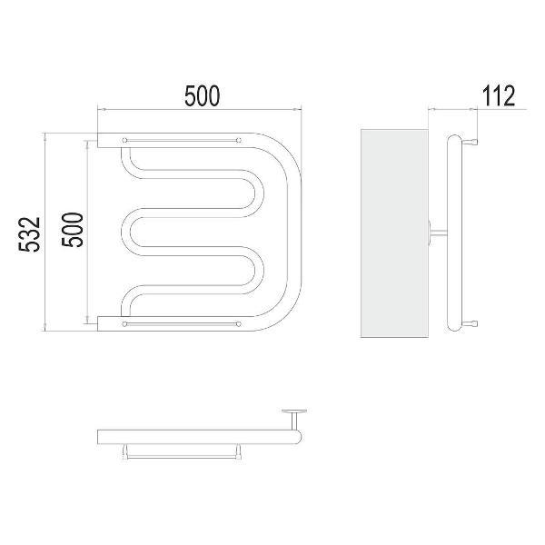 Полотенцесушитель Terminus водяной Фокстрот 50х50