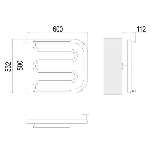 Полотенцесушитель Terminus водяной Фокстрот 50х60