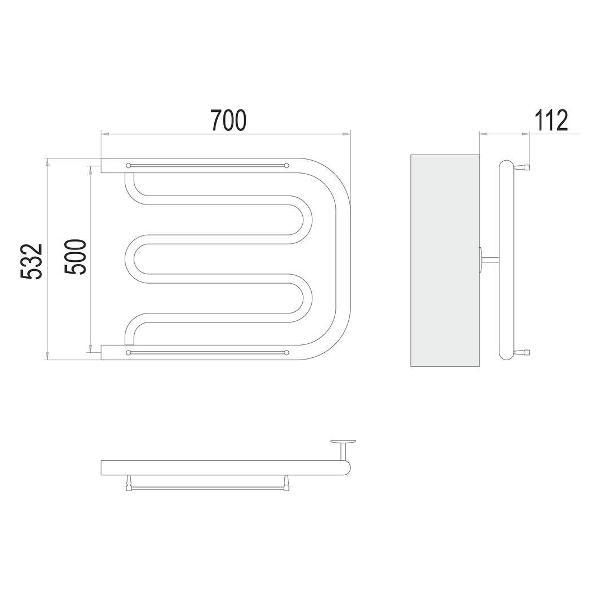 Полотенцесушитель Terminus водяной Фокстрот 50х70