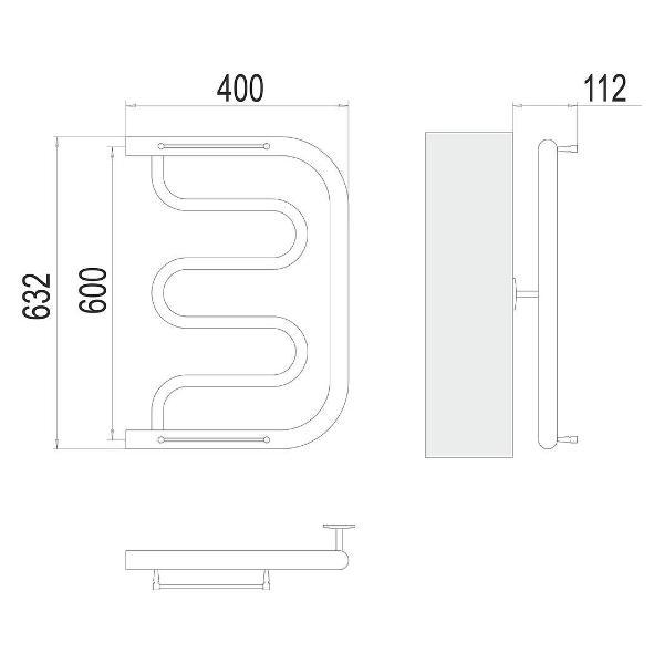 Полотенцесушитель Terminus водяной Фокстрот 60х40