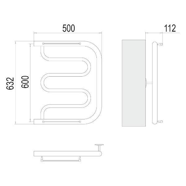 Полотенцесушитель Terminus водяной Фокстрот 60х50