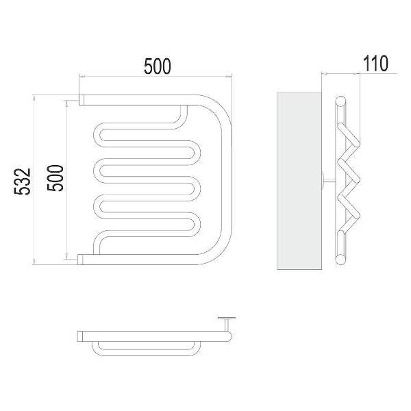 Полотенцесушитель Terminus водяной Фокстрот-Лиана 50х50