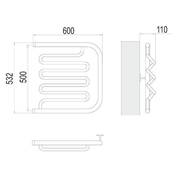 Полотенцесушитель Terminus водяной Фокстрот-Лиана 50х60