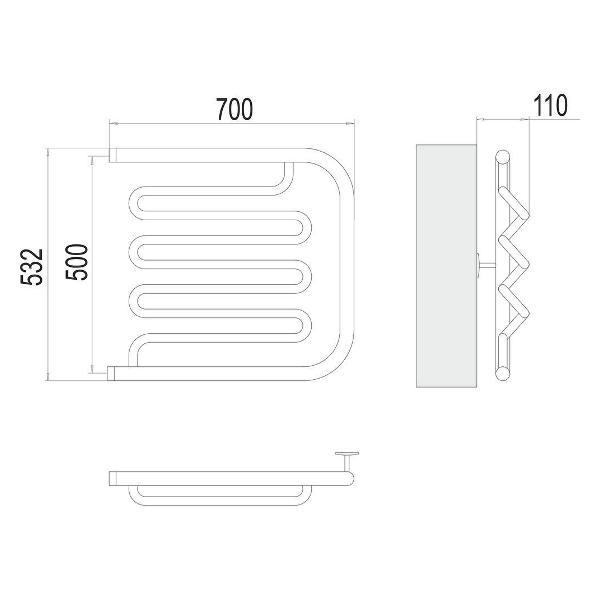 Полотенцесушитель Terminus водяной Фокстрот-Лиана 50х70
