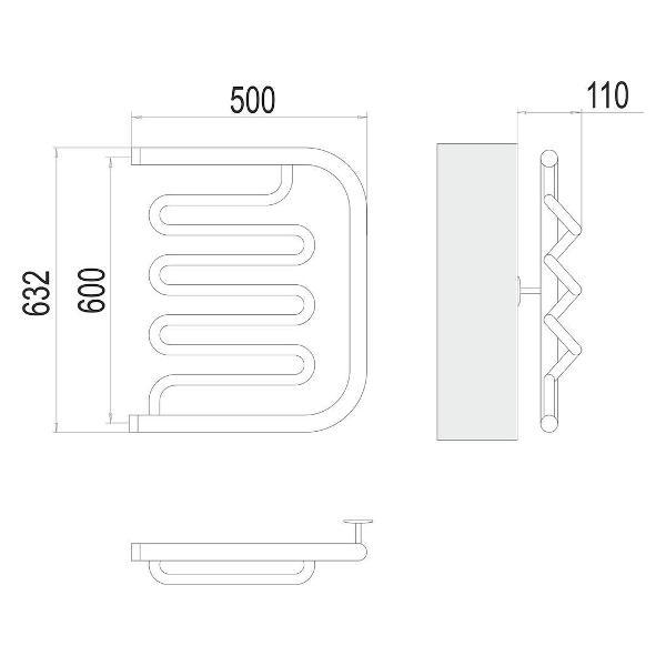 Полотенцесушитель Terminus водяной Фокстрот-Лиана 60х50