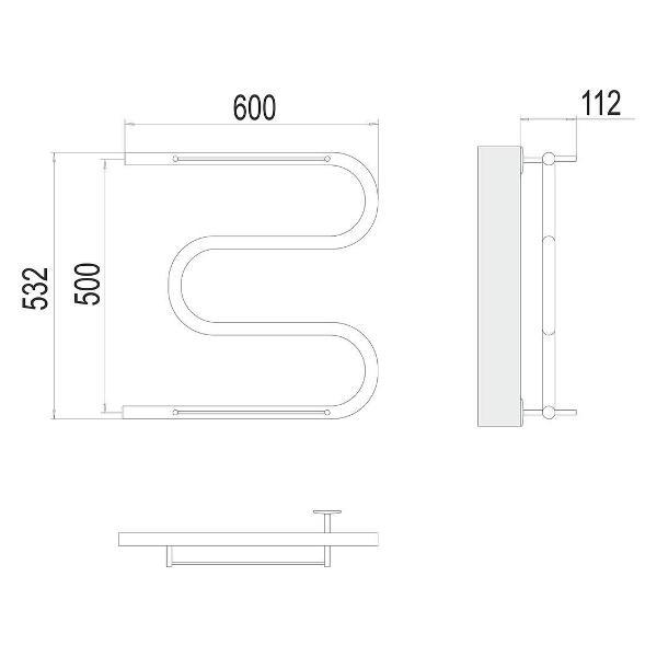 Полотенцесушитель Terminus водяной М-образный 50х60