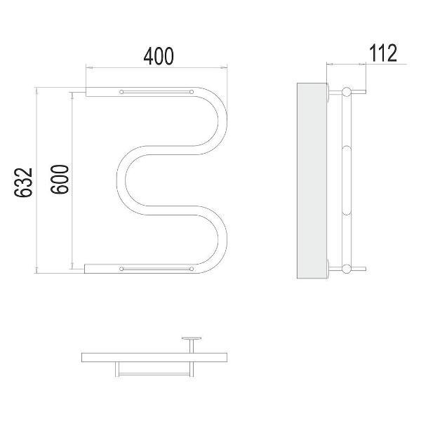Полотенцесушитель Terminus водяной М-образный 60х40