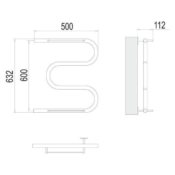 Полотенцесушитель Terminus водяной М-образный 60х50