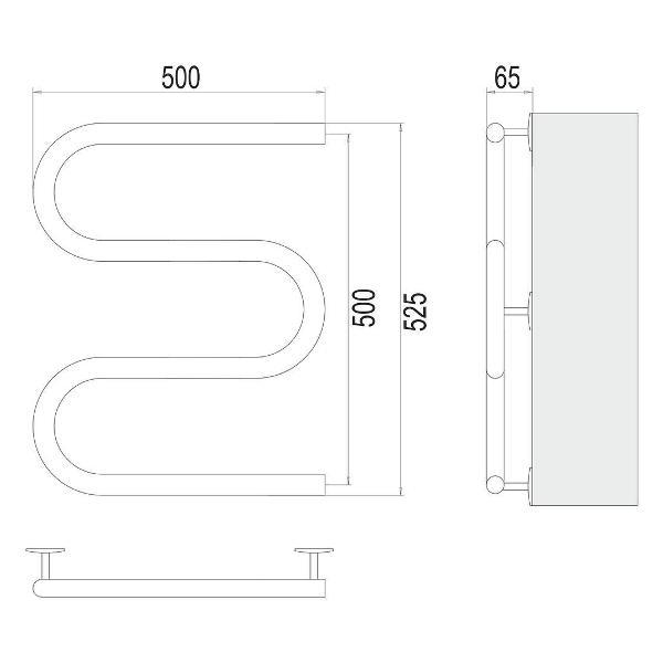 Полотенцесушитель Terminus электрический М-обр 50х50
