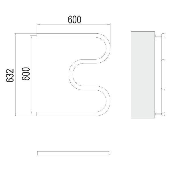 Полотенцесушитель Terminus водяной М-образный 60х60