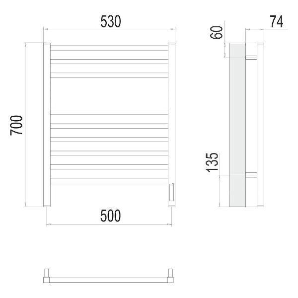 Полотенцесушитель Terminus электрический Ватикан П9 50х70