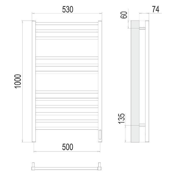 Полотенцесушитель Terminus электрический Ватикан П12 50х100