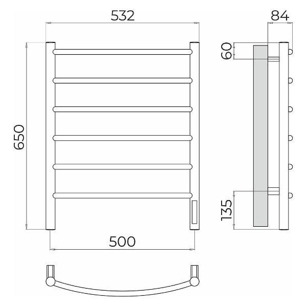 Полотенцесушитель Terminus электрический Классик П6 50х65