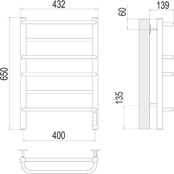 Полотенцесушитель Terminus электрический Евромикс П6 40х65