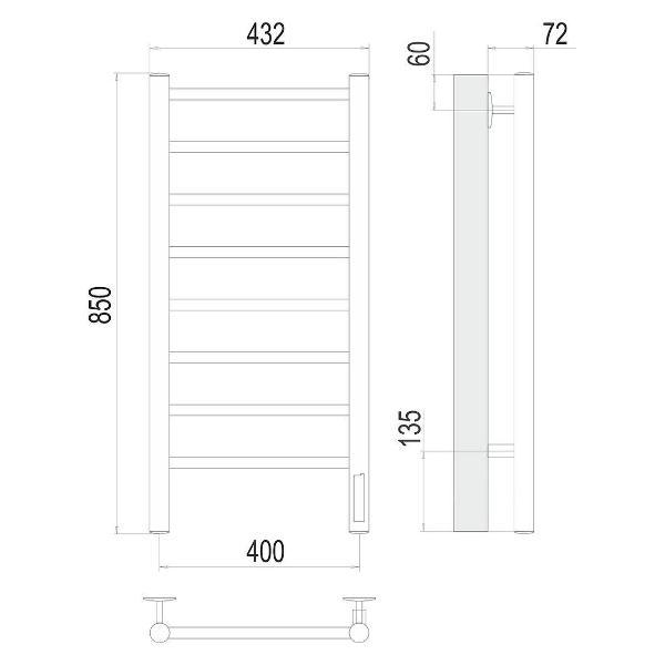 Полотенцесушитель Terminus электрический Аврора П8 40х85