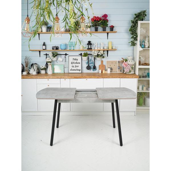 Стол обеденный Frenesie СтолВинерGБетонСветлыйОпорыЧерные