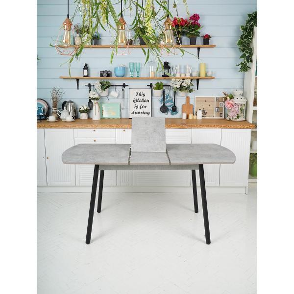 Стол обеденный Frenesie СтолВинерGБетонСветлыйОпорыЧерные