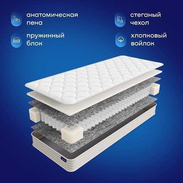 Матрас buyson пружинный ортопедический 90х200 BuyIdea