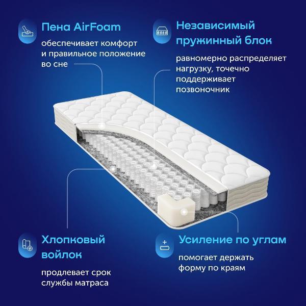 Матрас buyson пружинный ортопедический 90х200 BuyIdea
