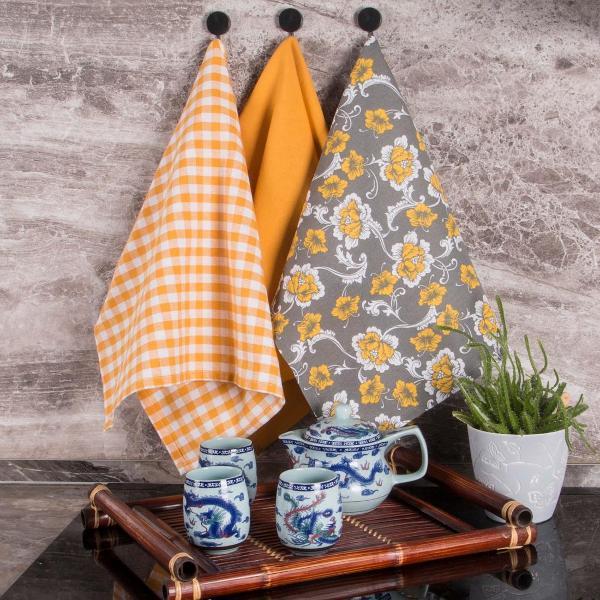 Полотенце кухонное BORGHOUSE Yellow flowers, 3 шт.