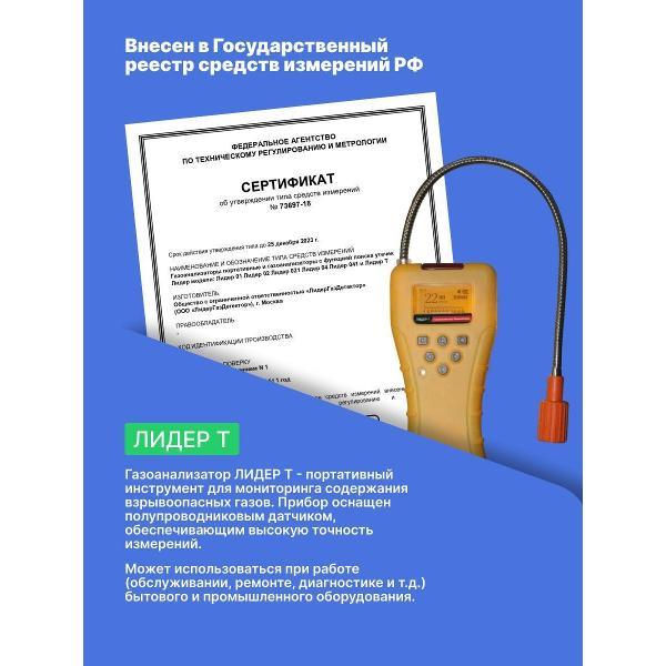 Газоанализатор ЛидерГазДетектор ЛИДЕР Т с поверкой