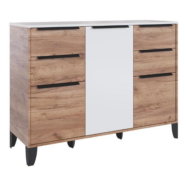 Комплект мебели для гостинной ТЭКС мебель композиция 2, Дуб крафт табачный/Белый глянец