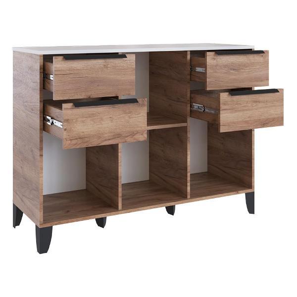 Комплект мебели для гостинной ТЭКС мебель композиция 2, Дуб крафт табачный/Белый глянец